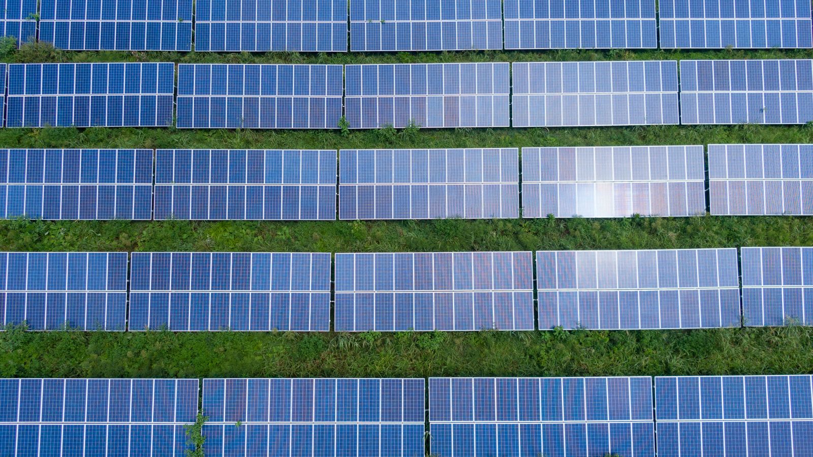 Close detail of solar panel cells