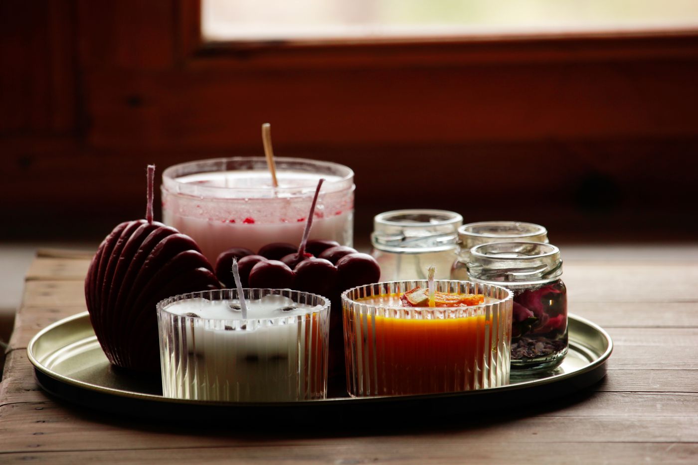 Hand-poured candles in glass jars