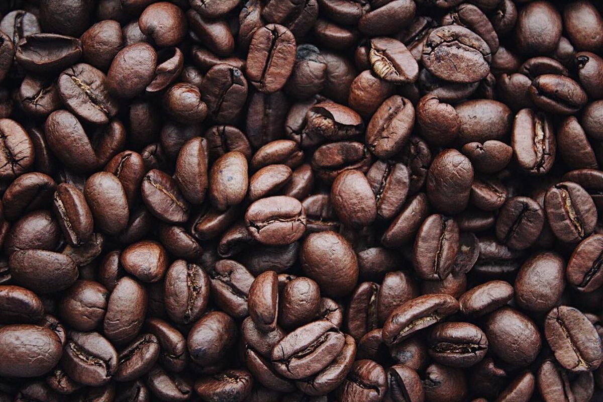 Macro of dark roasted beans