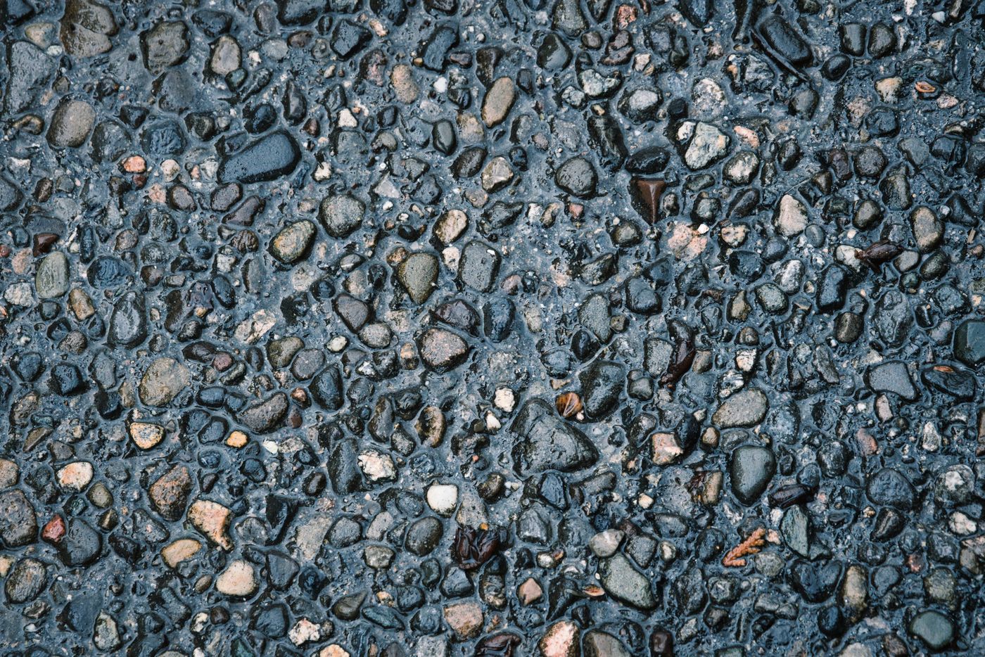 Grimy weathered paving before cleaning