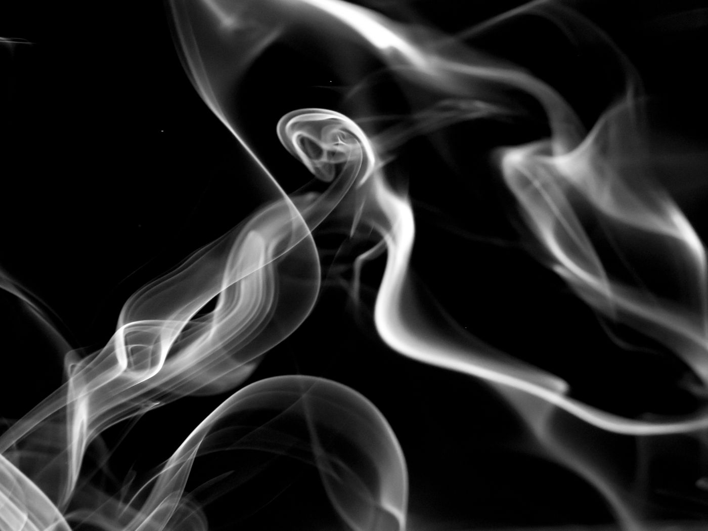 Soft grey smoke against black