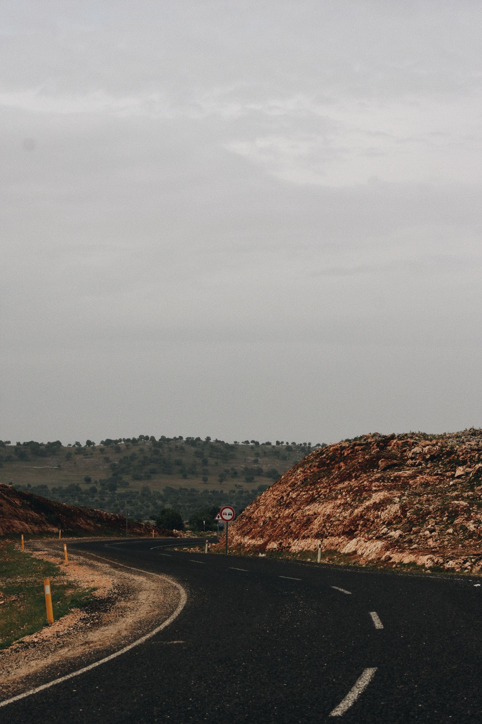 Asphalt road over hills