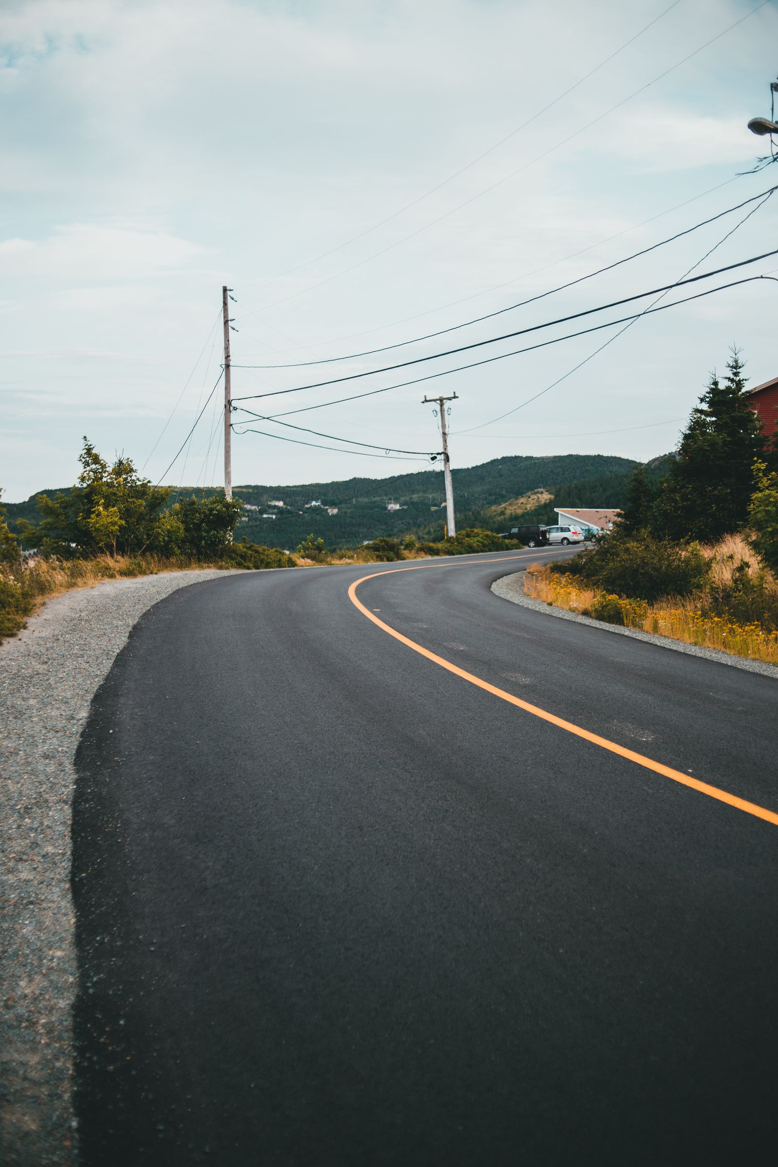Curved asphalt road