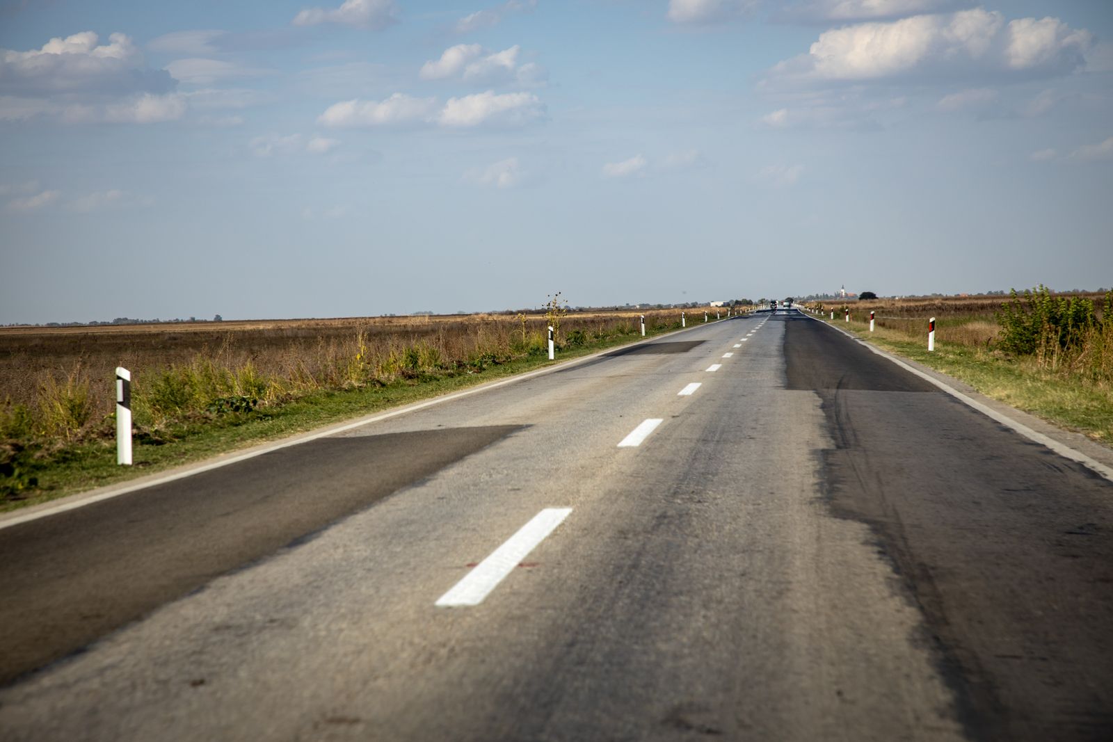 Smooth asphalt driveway surface