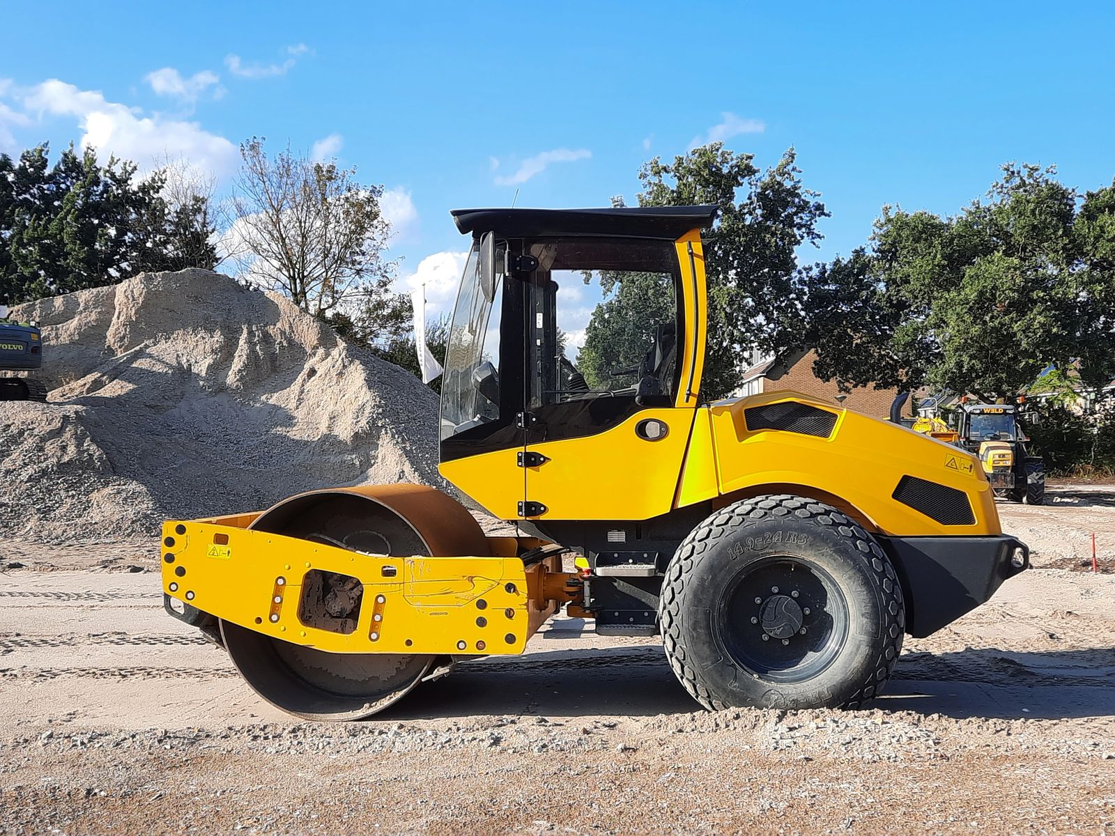 Yellow road roller