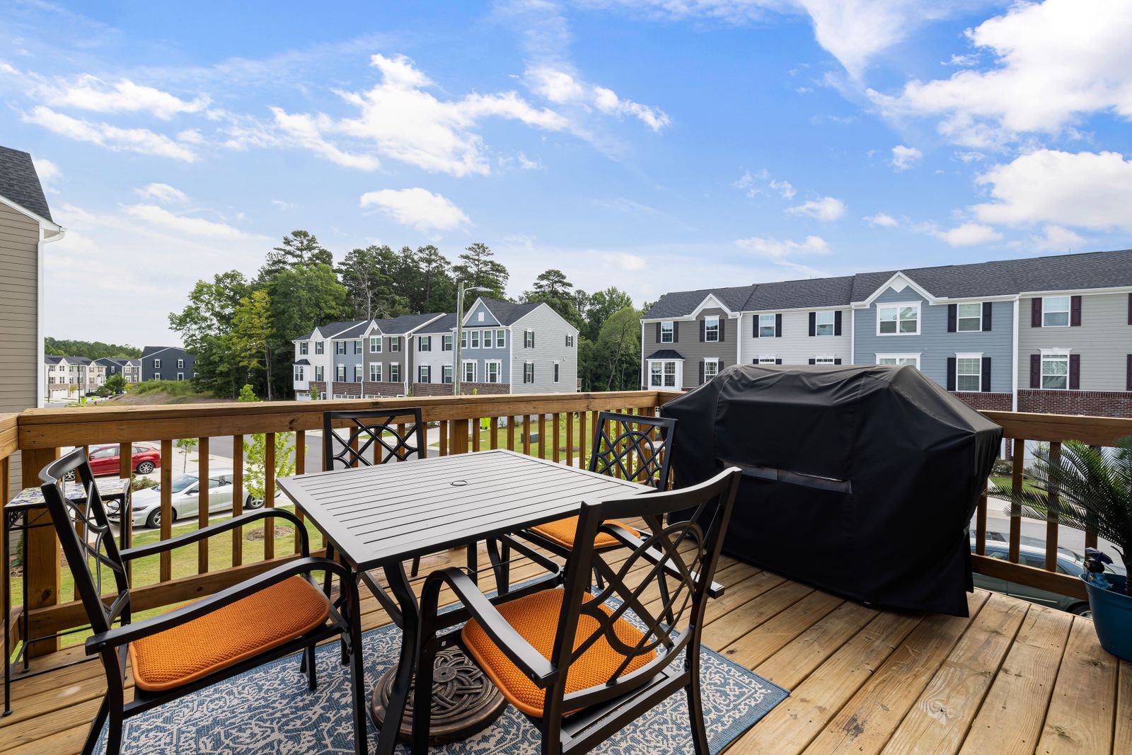 Cedar deck with furniture
