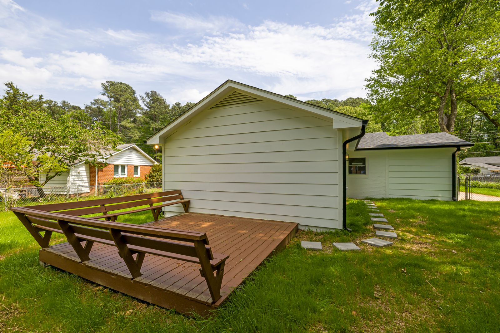 Cedar gate and yard work
