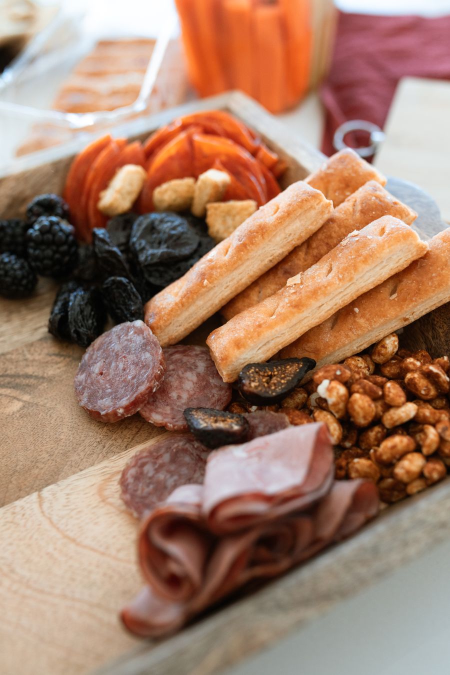 Charcuterie board with figs