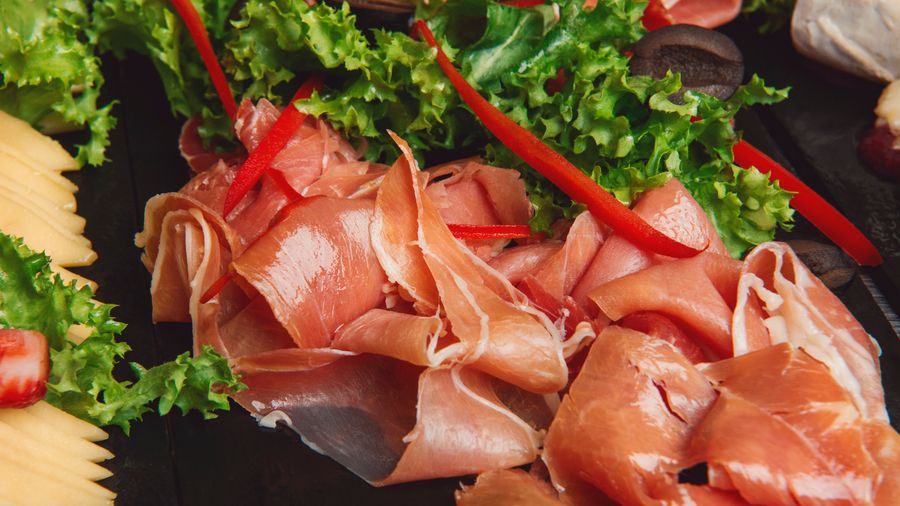 Prosciutto on a plate