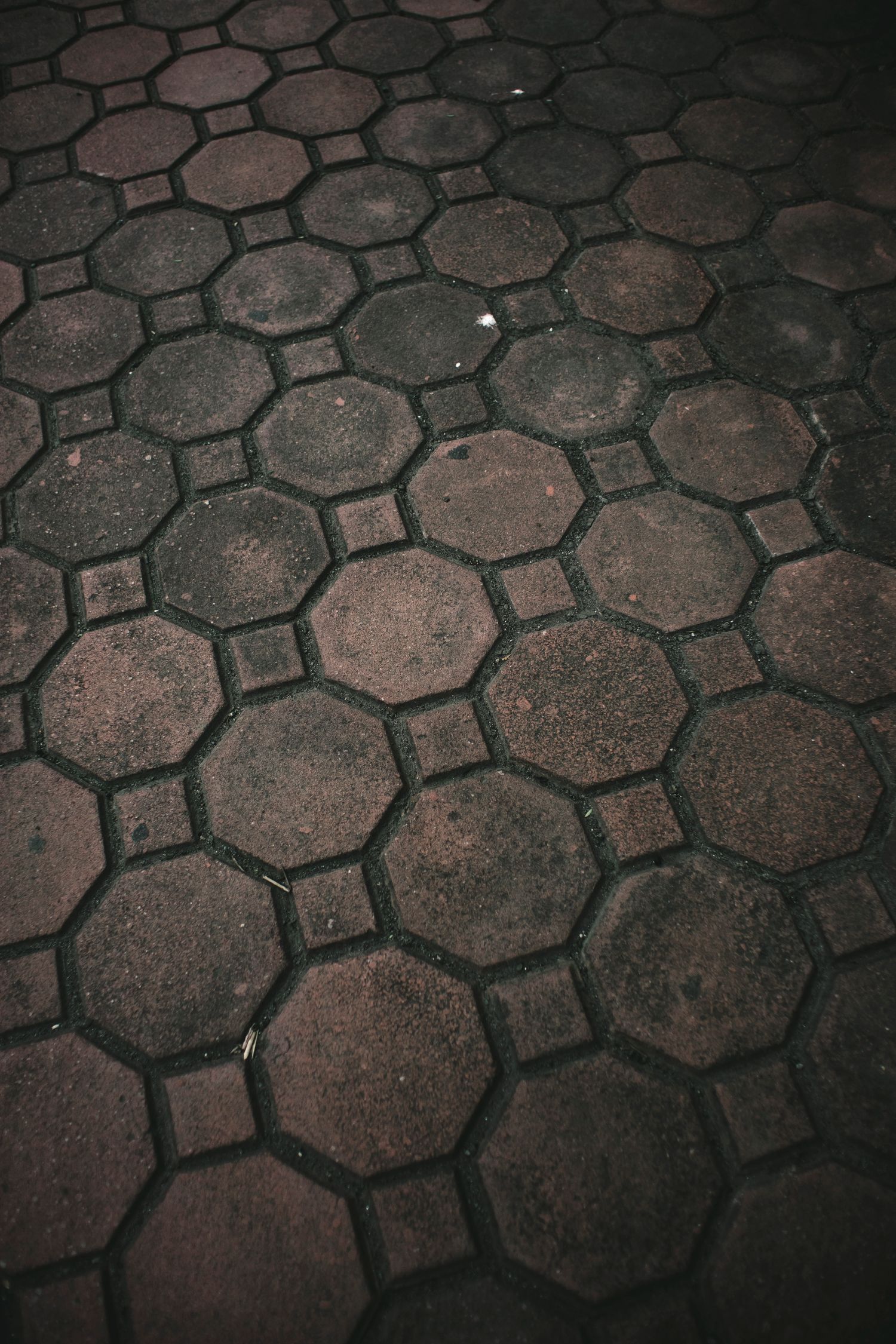 A tight hexagonal paver course