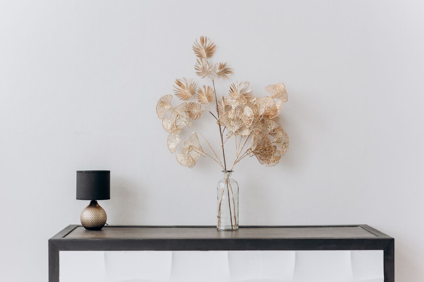 Dried arrangement on a console