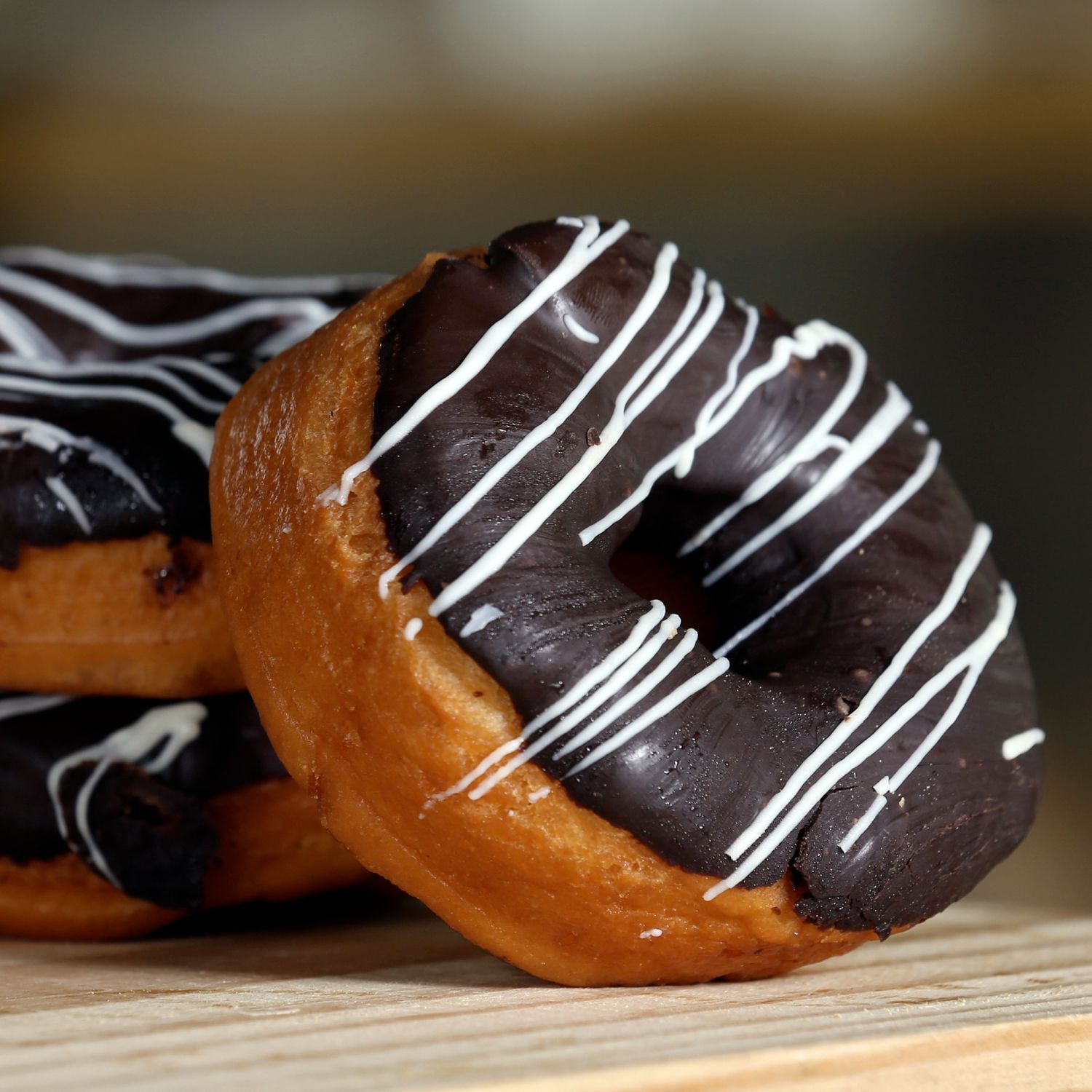 Chocolate-drizzled doughnut