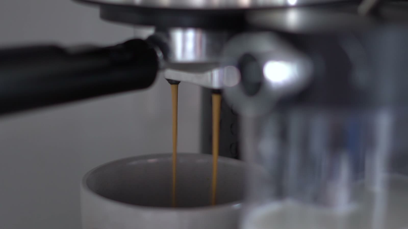 Espresso extraction close-up