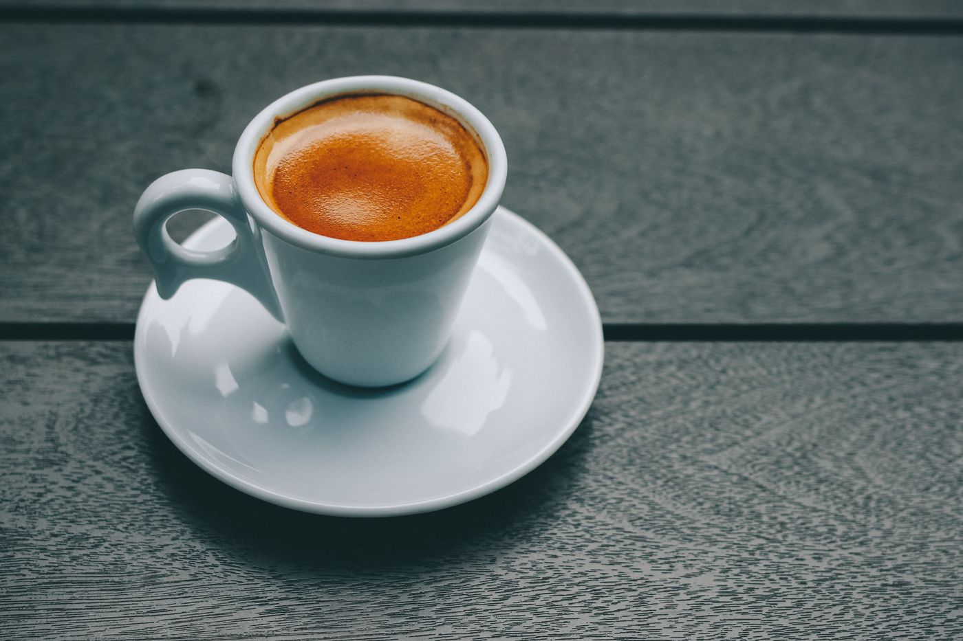 Espresso in a white cup