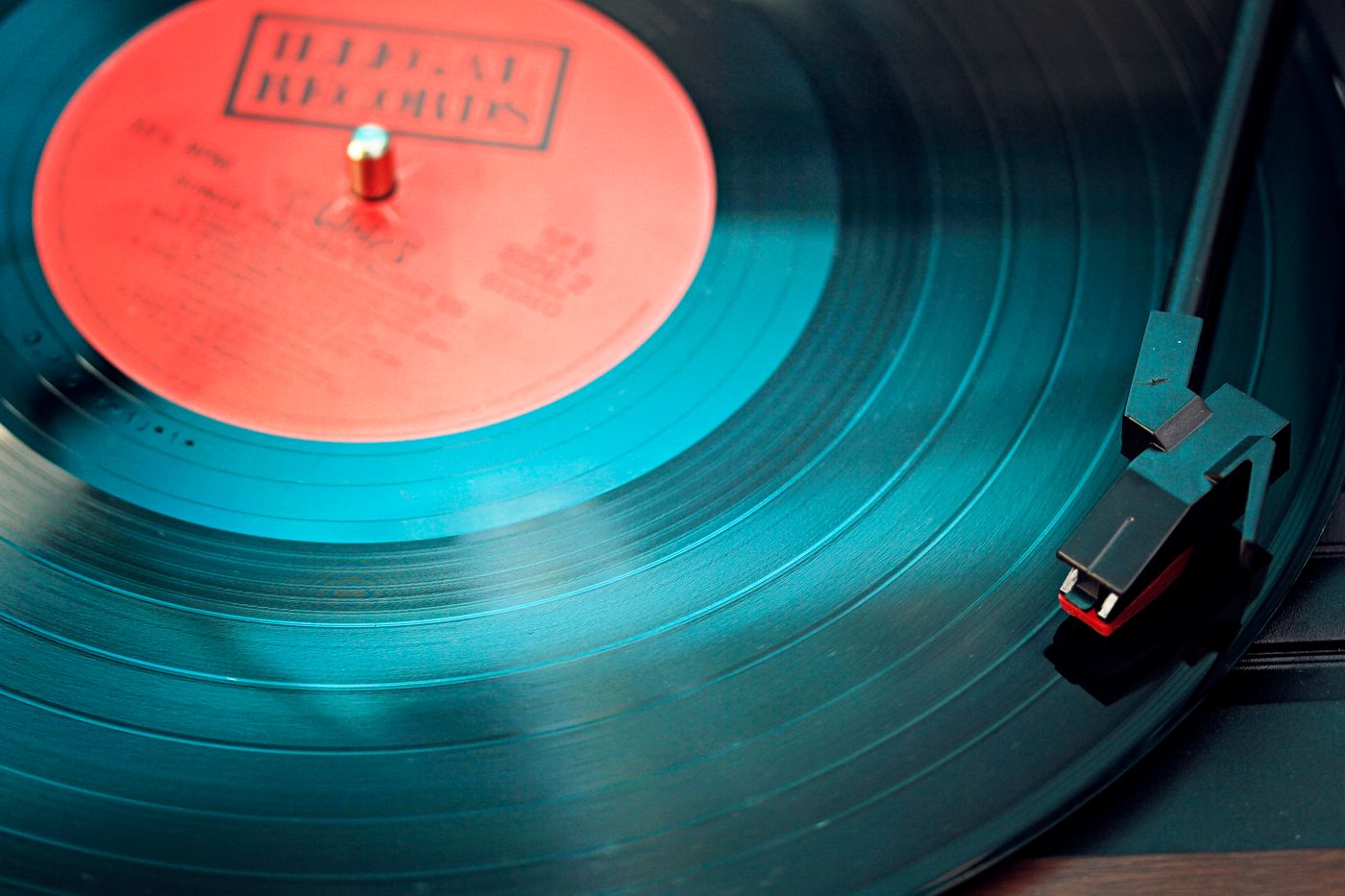 A record spinning on a turntable