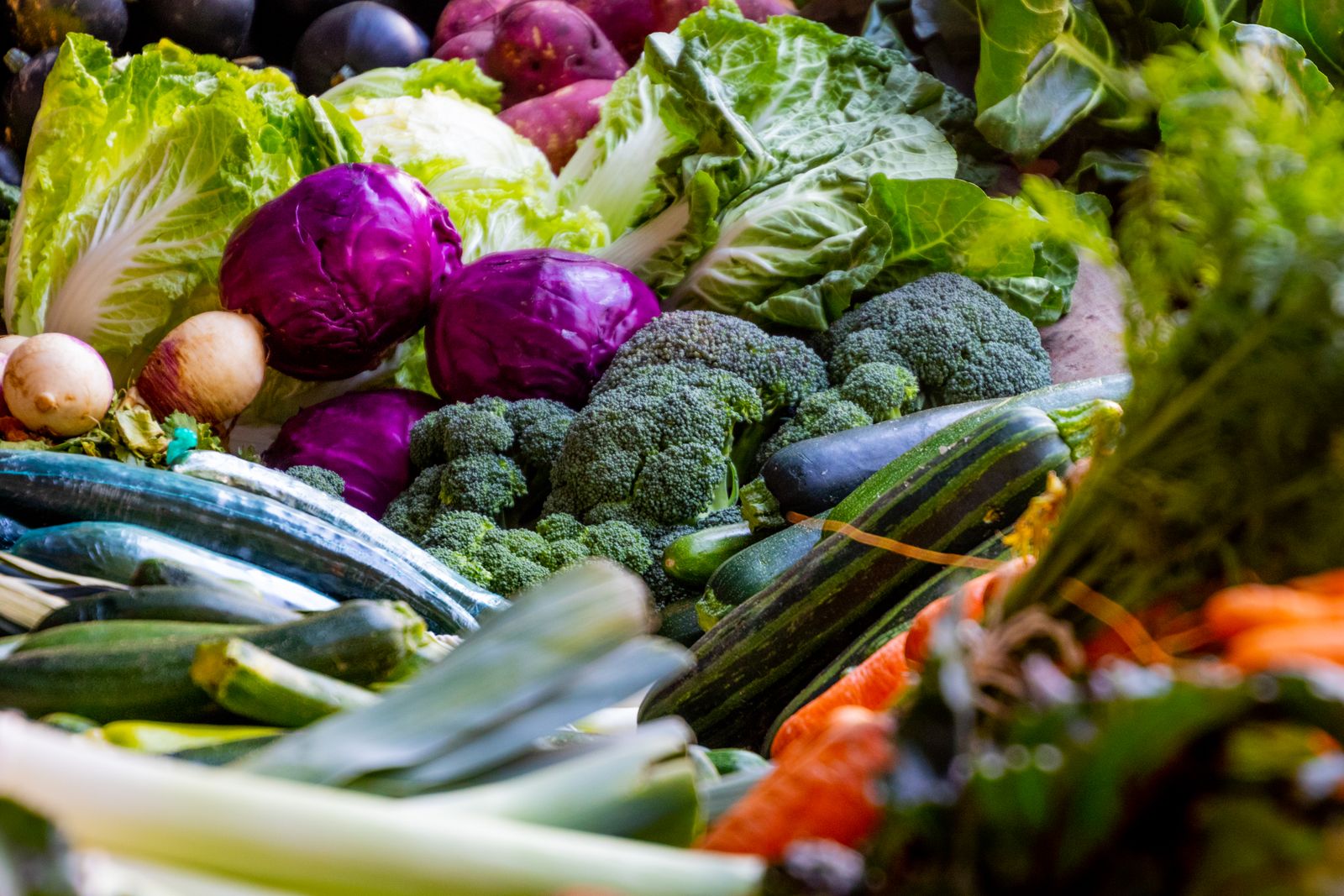 Baskets of fresh produce