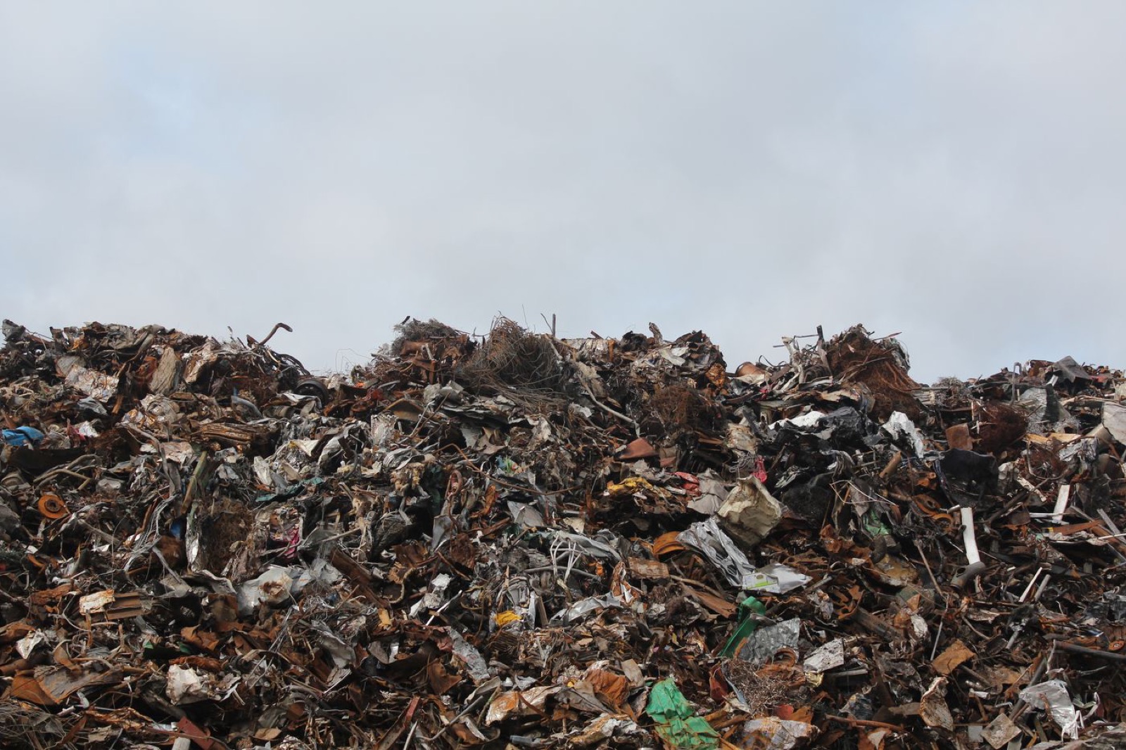 Large pile of scrap and debris