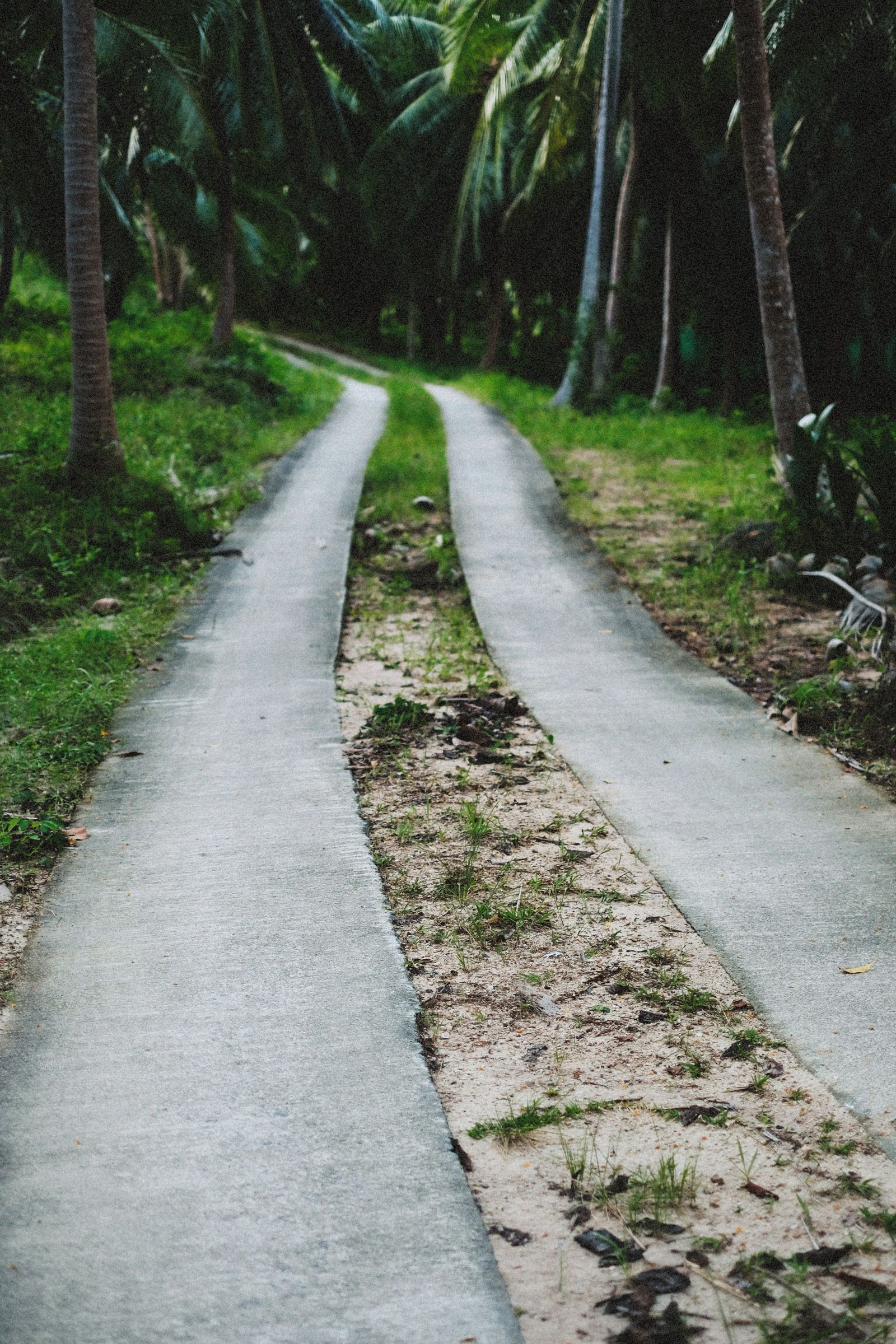 A poured concrete driveway