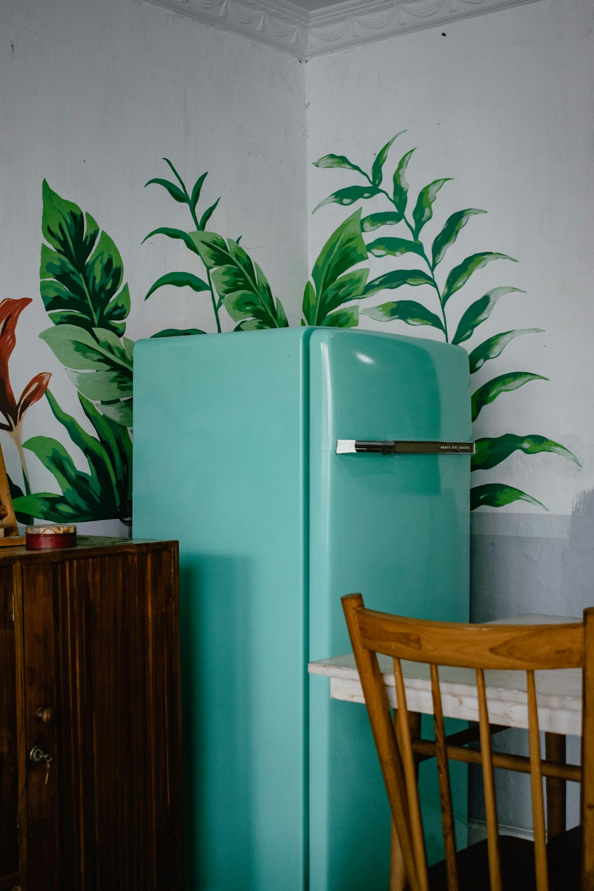 A refrigerator running cold