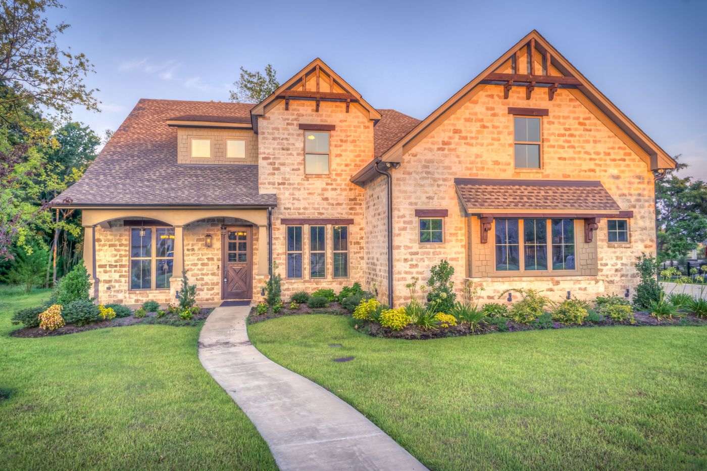 A stone-clad home exterior