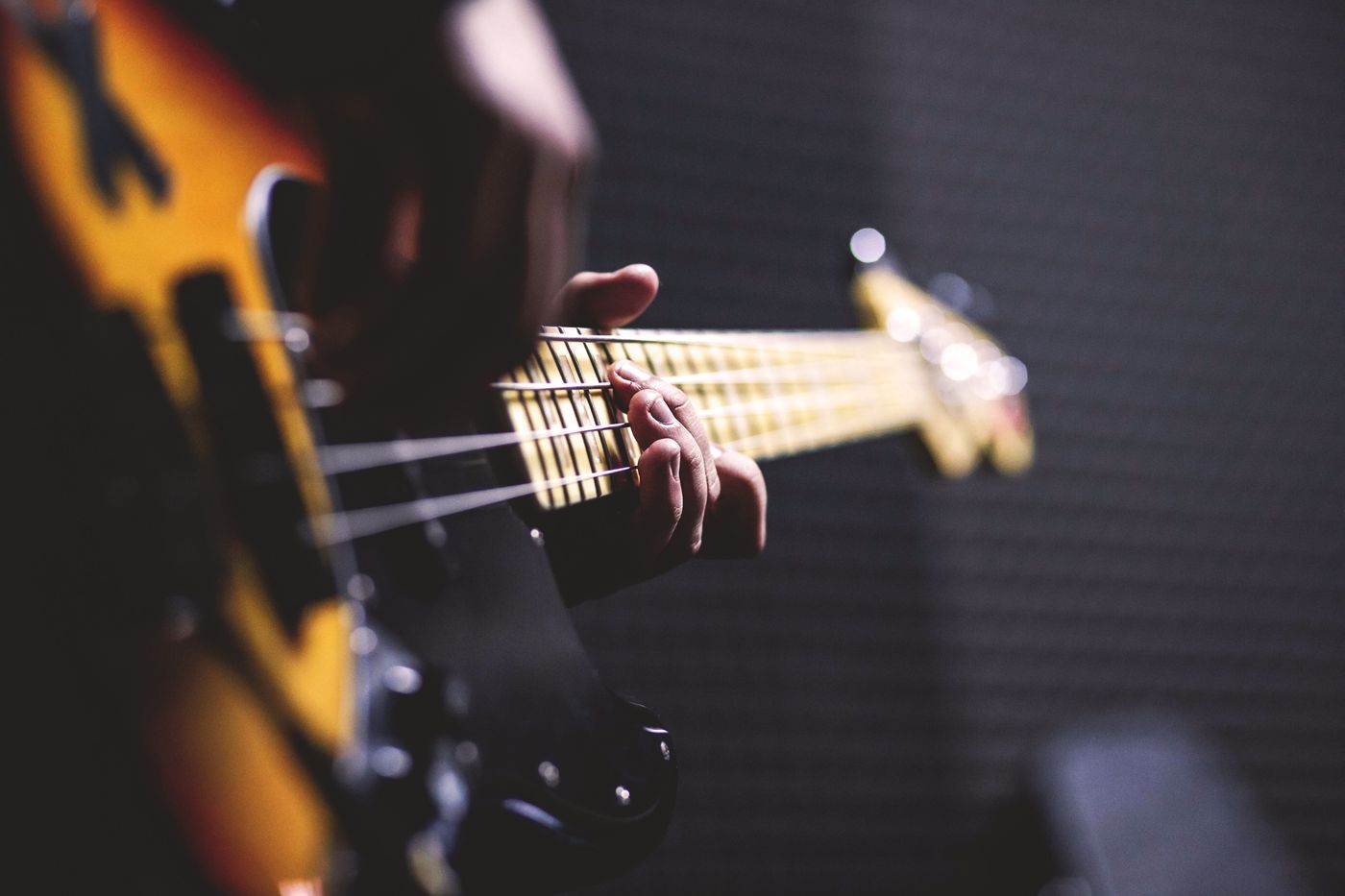Sunburst electric bass