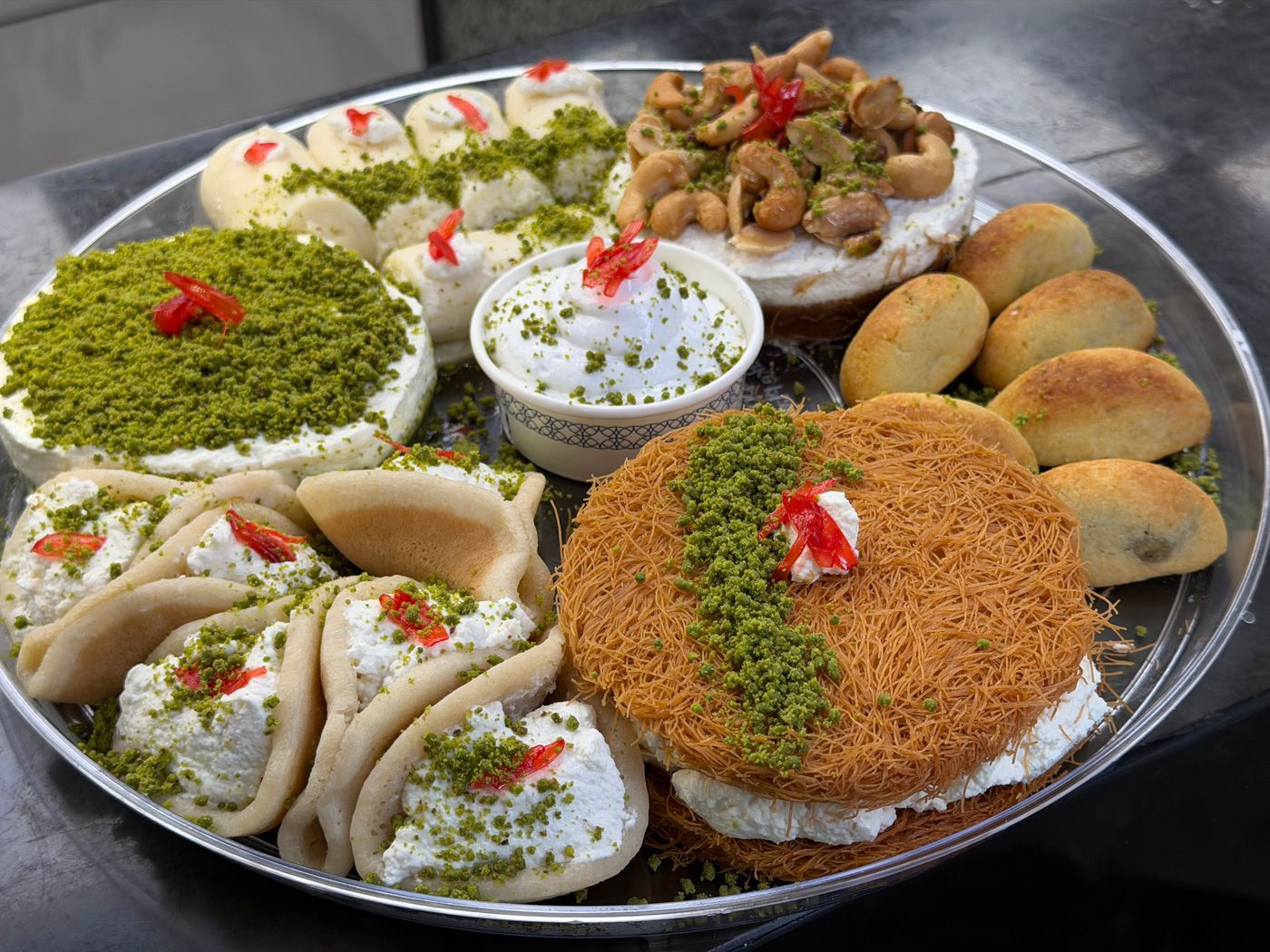 Bakery case of fresh baked goods