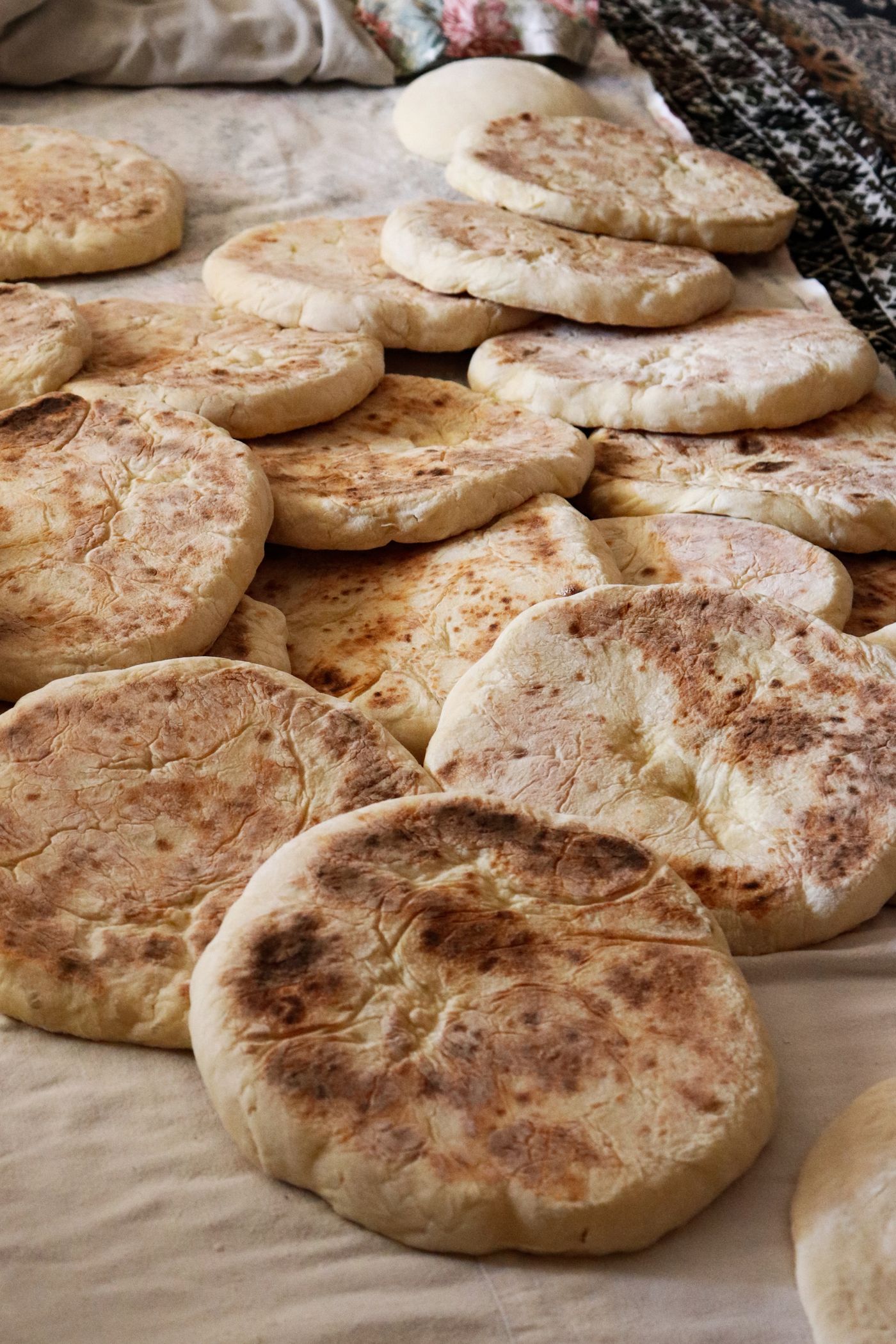 Fresh flatbread rounds