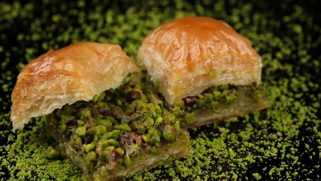 Pistachio baklava close-up