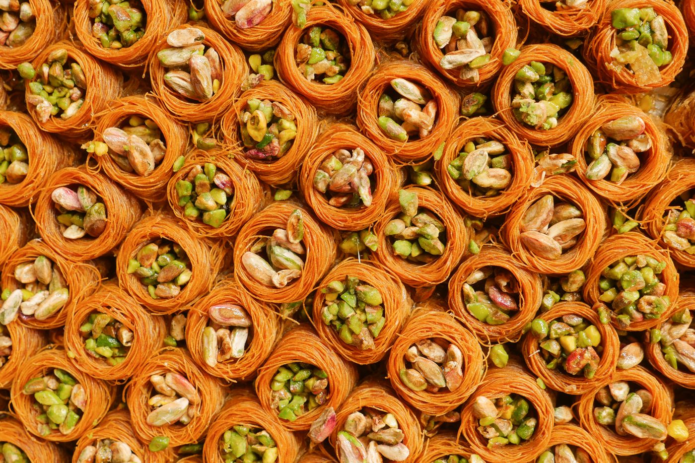Pistachio kataifi nests