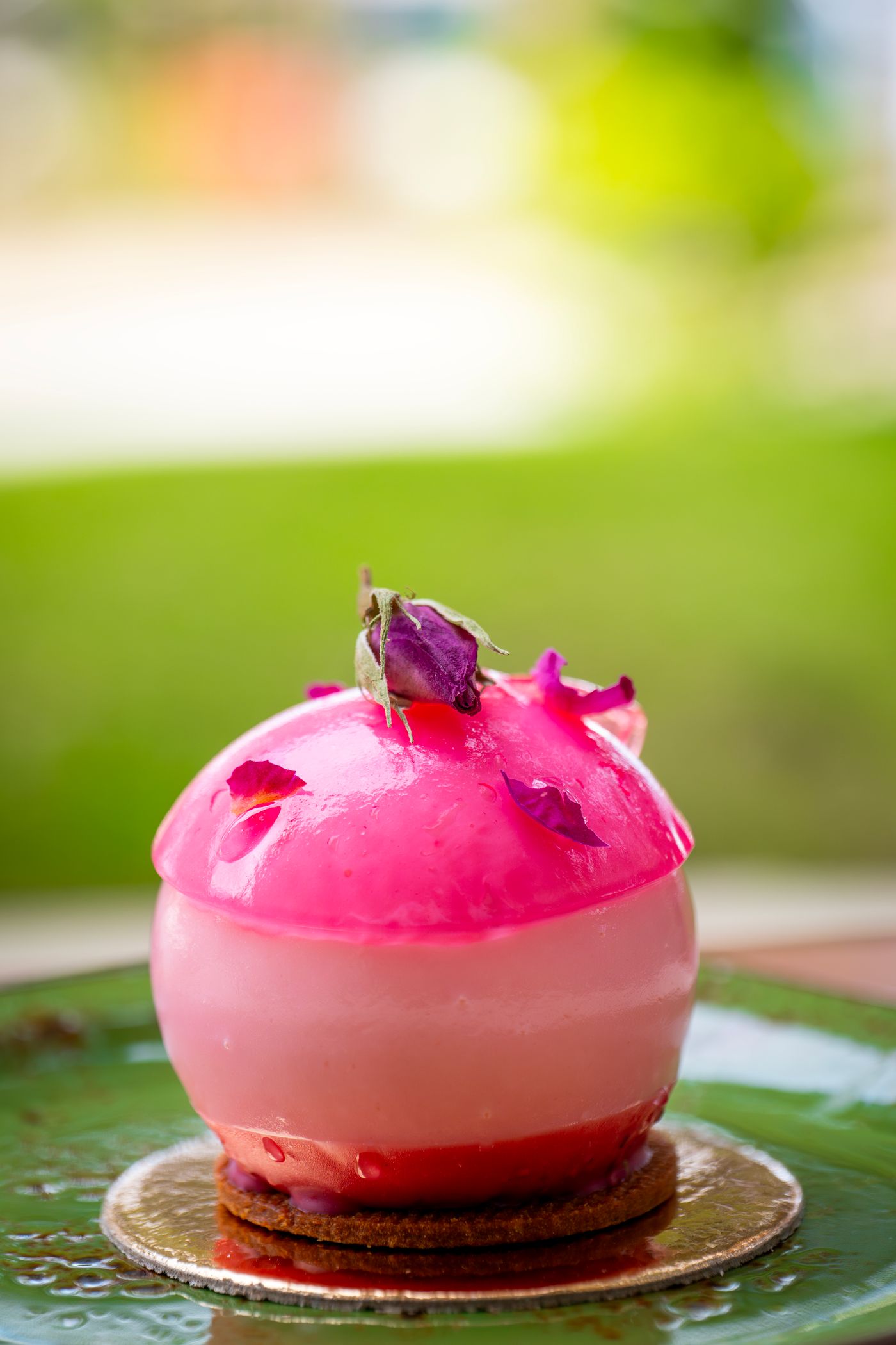 Rosewater dome dessert