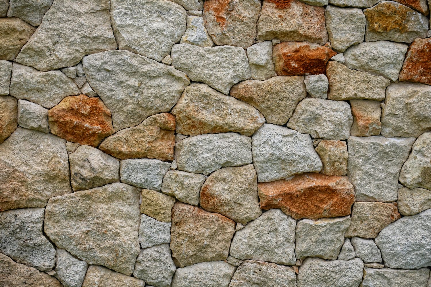 Stacked sandstone wall