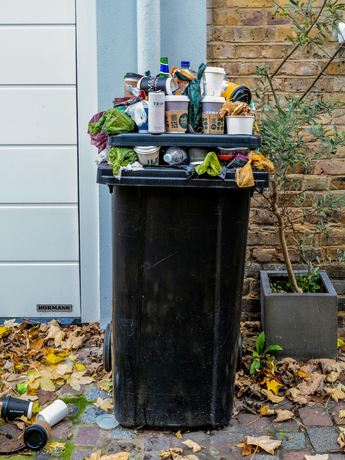 Bin full of household junk
