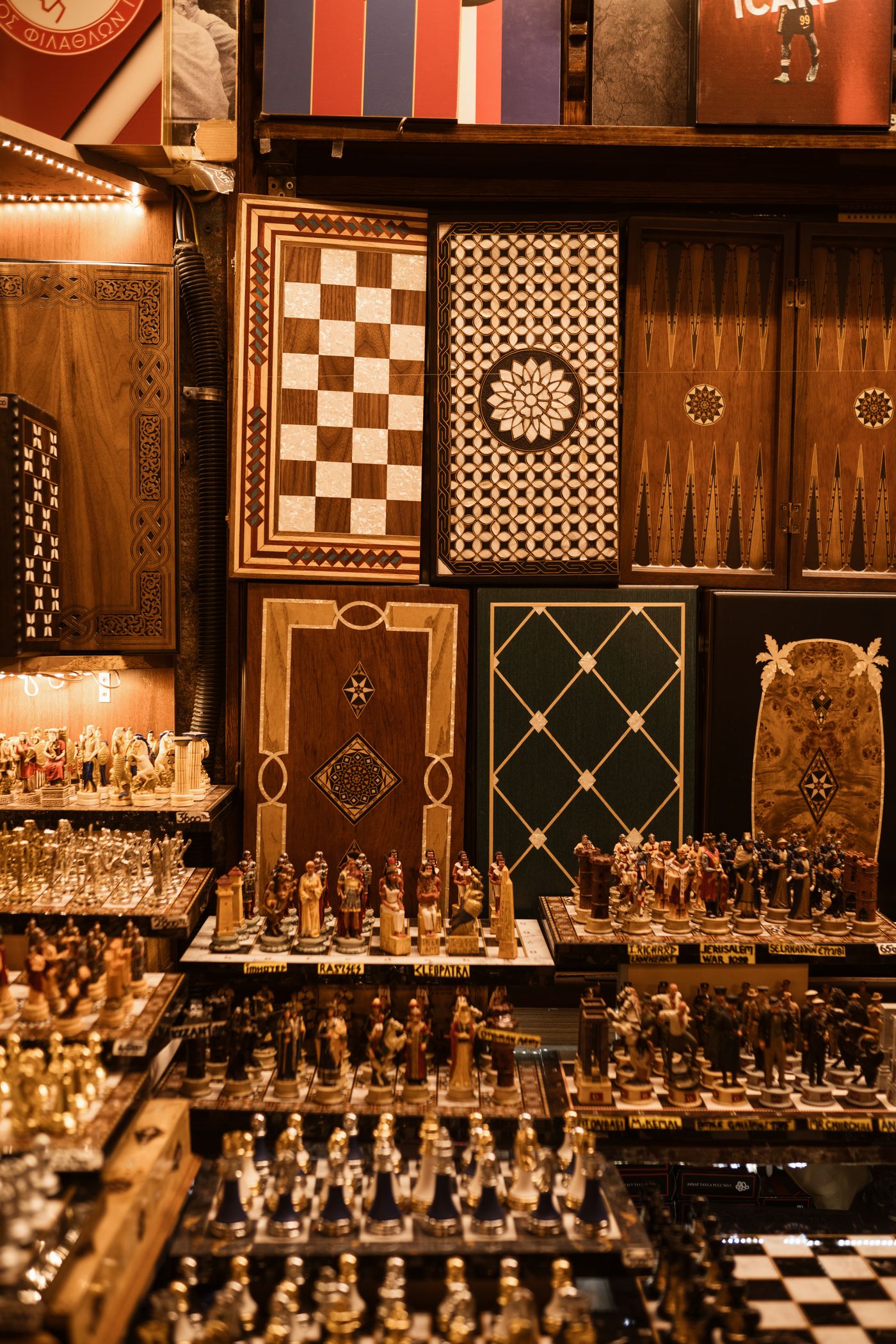 A display of wooden games