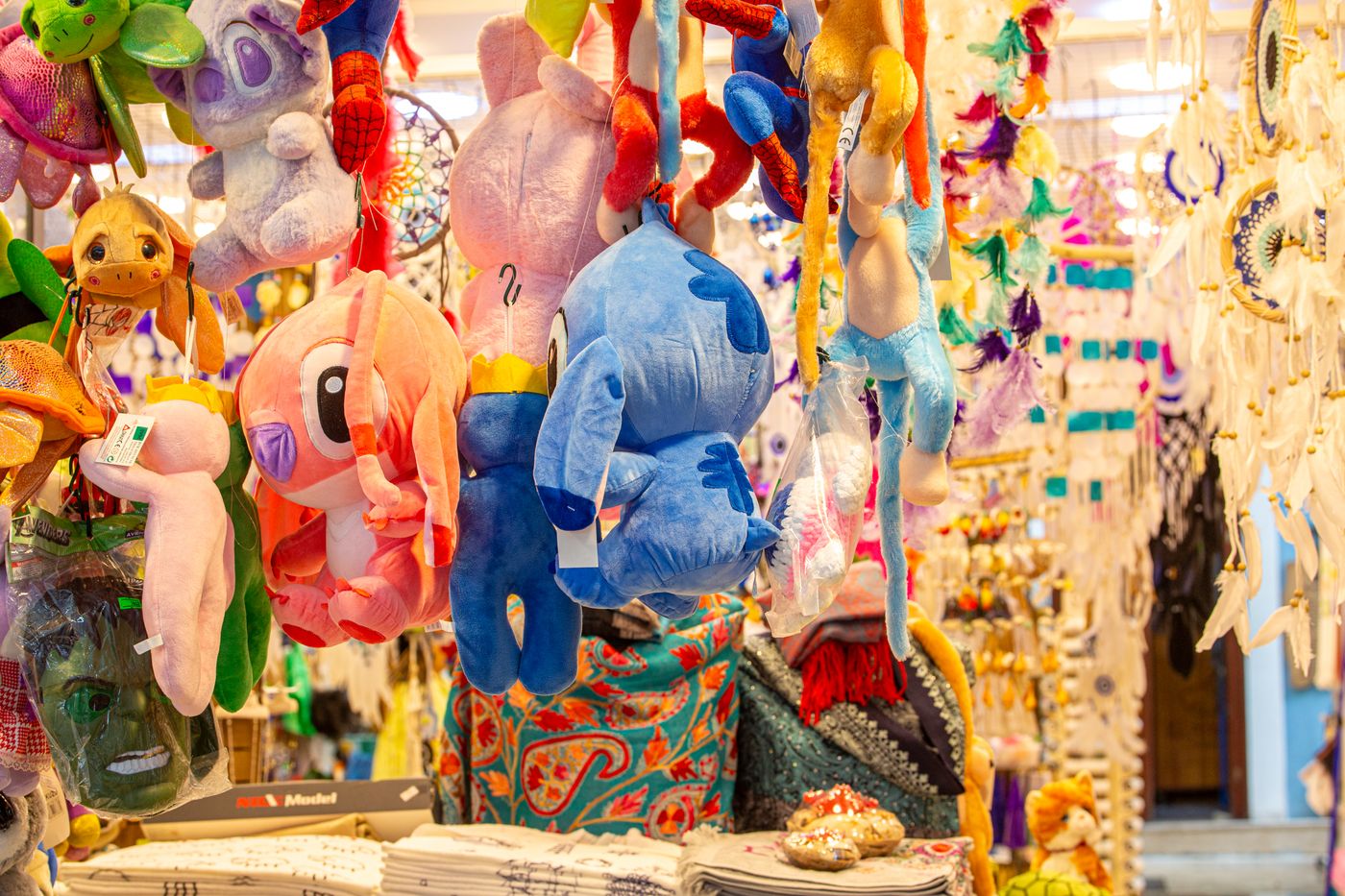 Plush toys displayed together