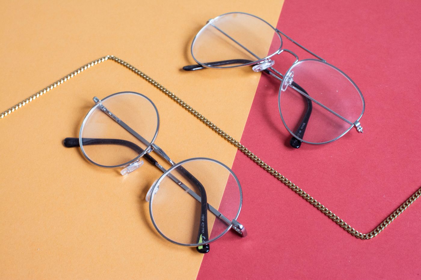 Close-up of an eyeglass lens