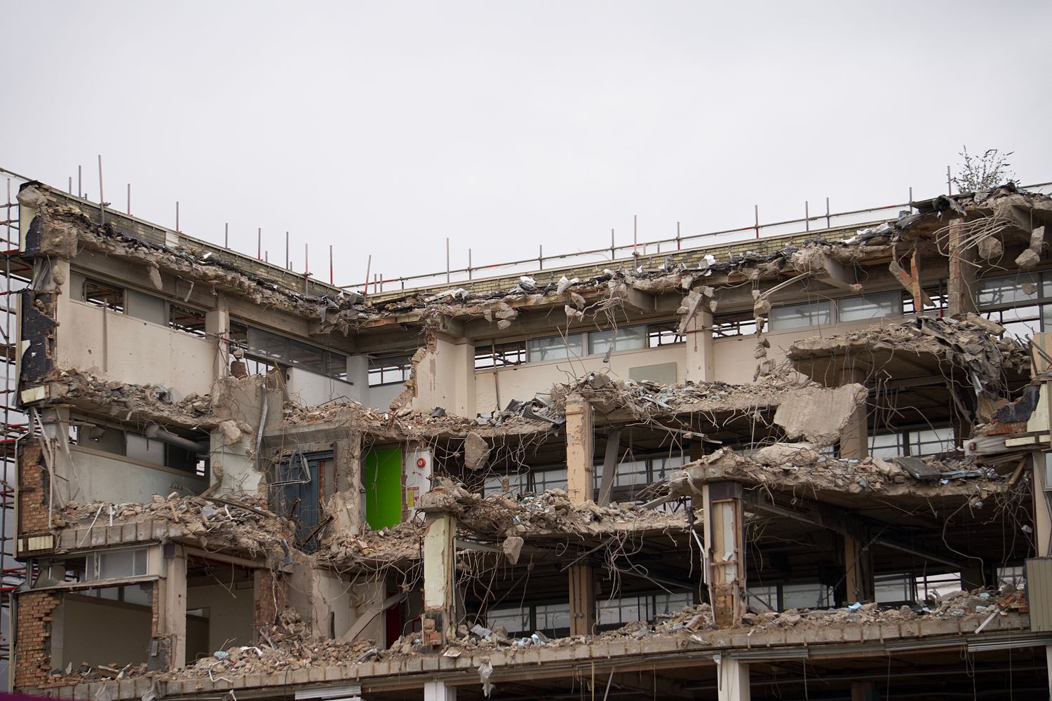 Building mid-demolition