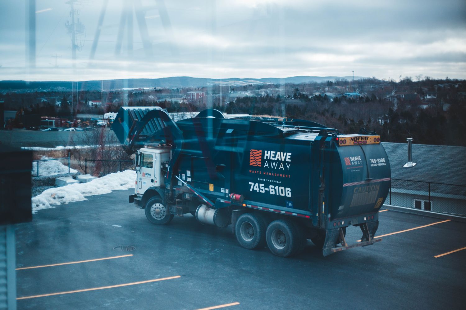 Loaded haul-away truck