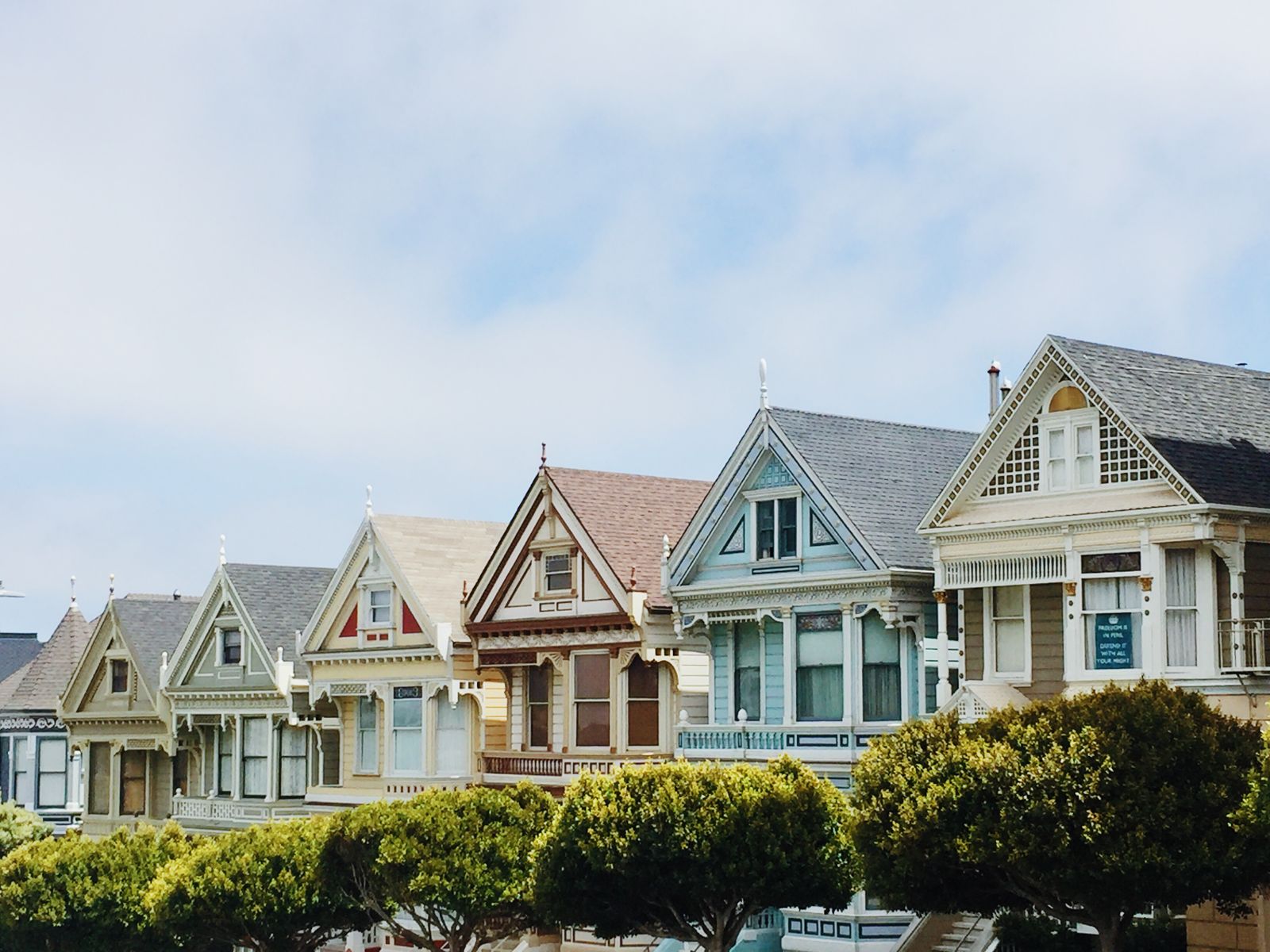 Row of homes with steep rooflines